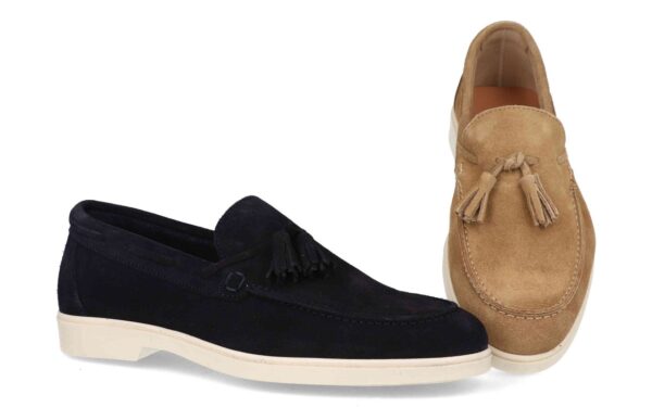 MOCASIN PARA CABALLERO EN PIEL SERRAJE VARIOS COLORES CON BORLAS-FABRICADO EN ESPAÑA