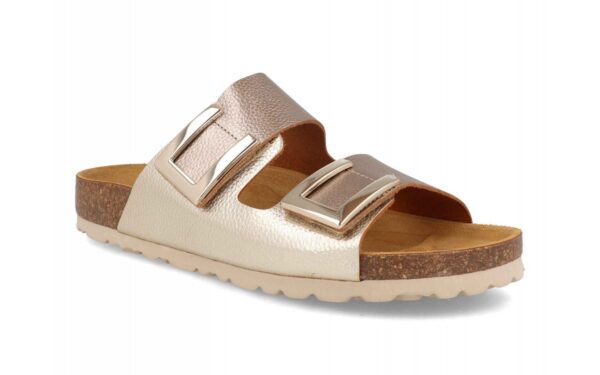 SANDALIA BIO CON APLIQUE METALICO EN PIEL VARIOS COLORES CUÑA DE 2CM-FABRICADO EN ESPAÑA - Imagen 4