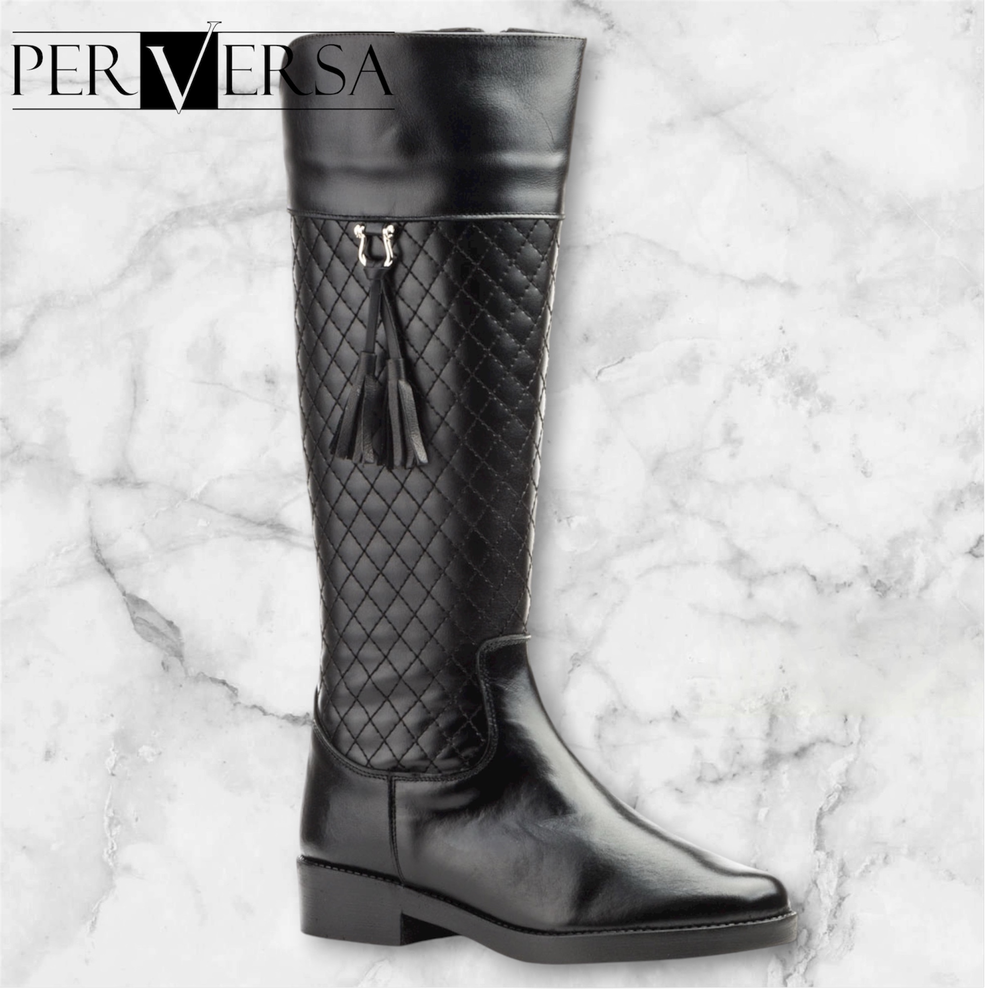 1032 Bota en piel de color negro, fabricada en España tallas 36 al 41.