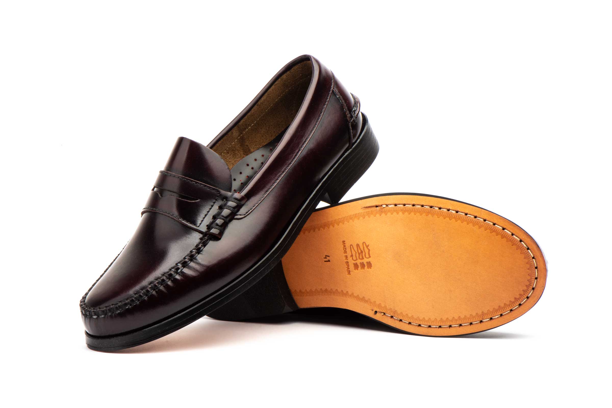 Mocasín de piel para hombre modelo 1003 color vino elegante y artesanal 5 Mocasín de piel para hombre modelo 1003 color vino elegante y artesanal - Image 5