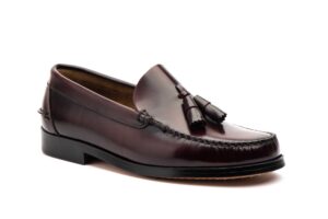 Mocasín piel hombre vino modelo 1004 cómodo con suela de goma