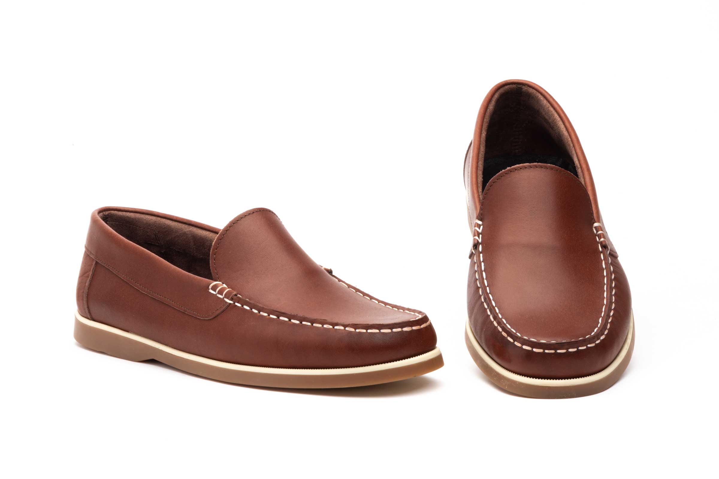 Mocasín de piel hombre modelo 1007 color marrón con suela de goma 4 mocasin de piel hombre modelo 1007 marrón