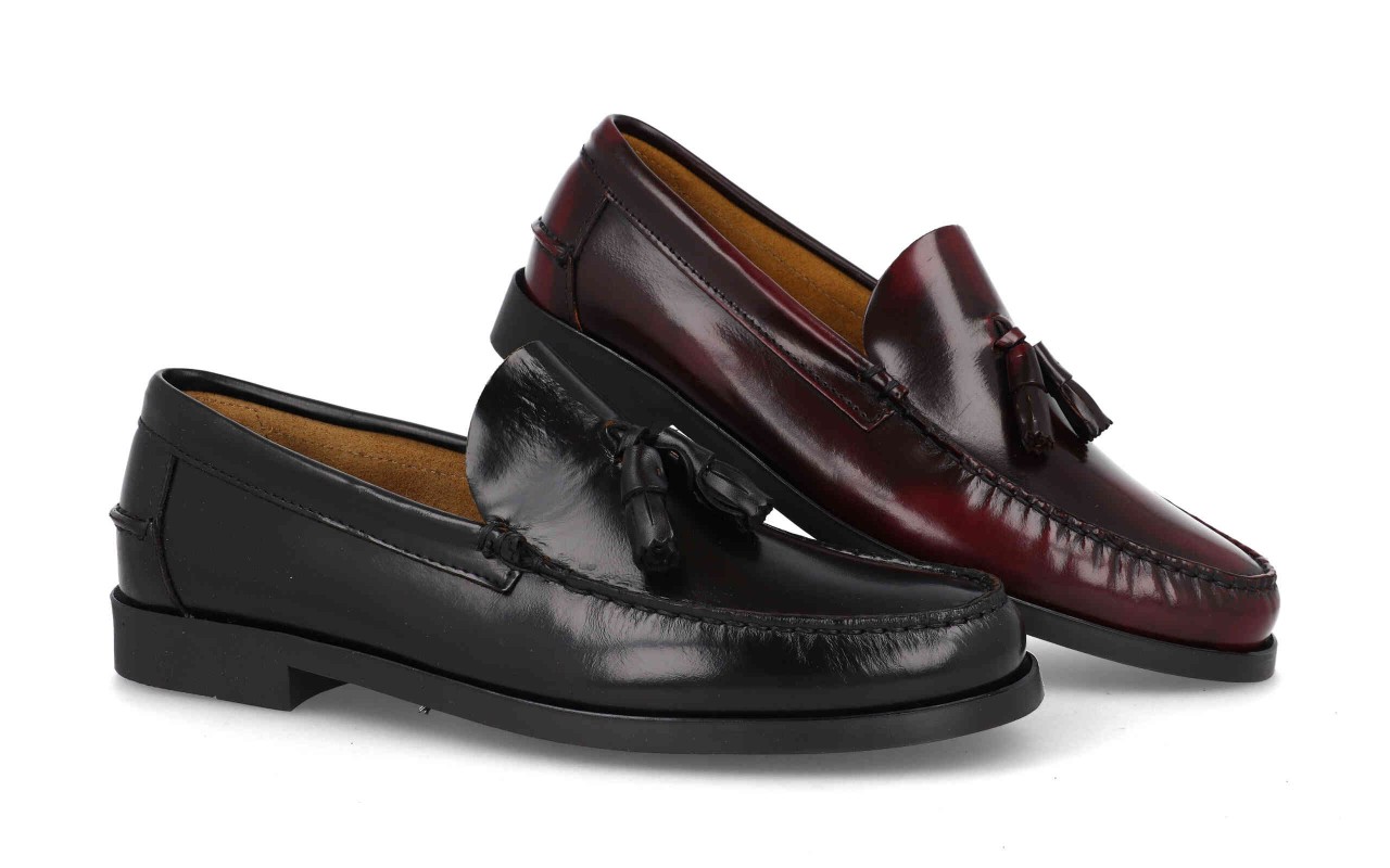 Mocasín borlas caballero piel florentik modelo 1015 con suela de goma fabricado en España 1 mocasín borlas caballero piel florentik modelo 1015