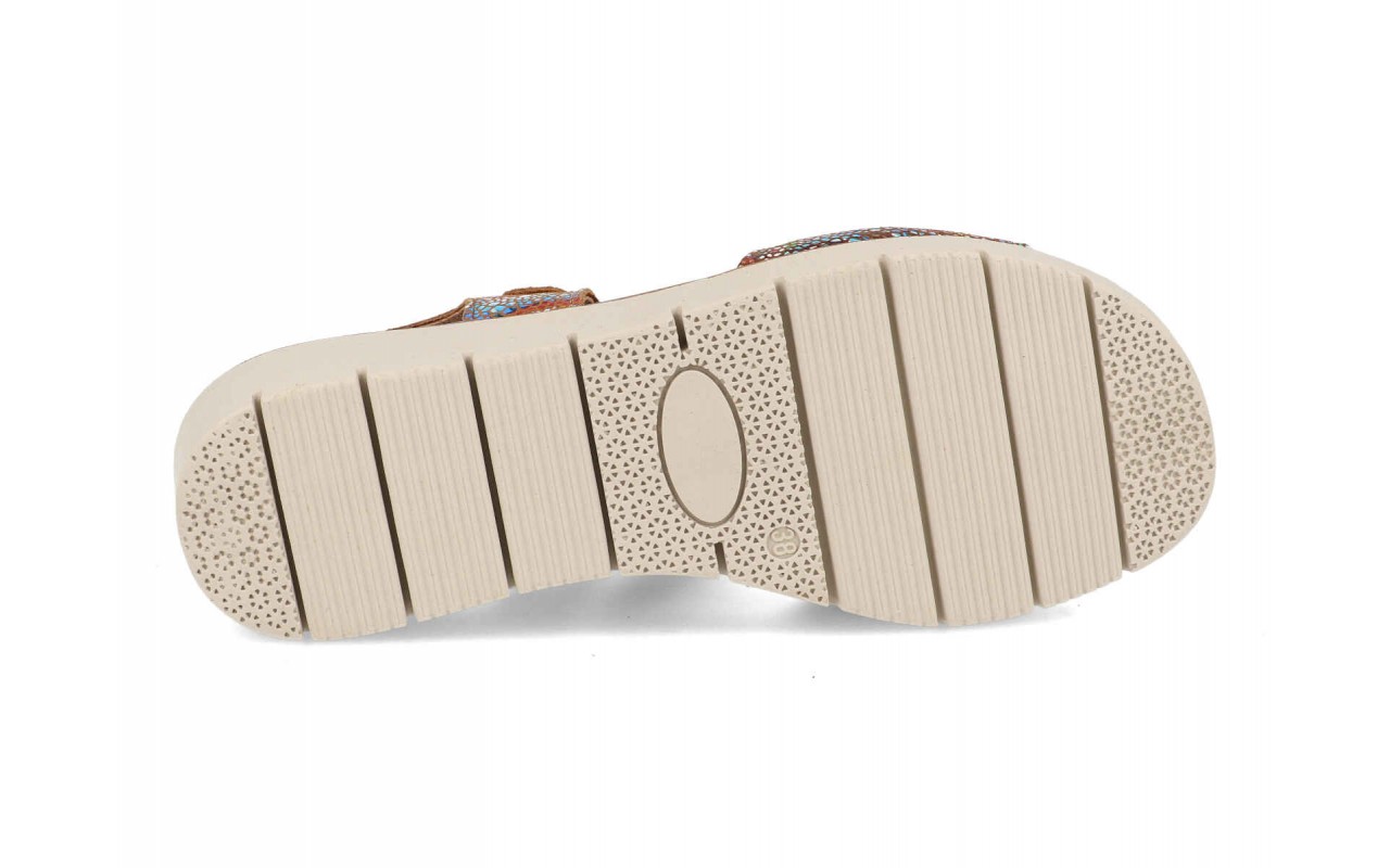 Sandalia de piel cómoda para mujer modelo 455 multicolor con cuña y planta de gel – Fabricada en España 6 Sandalia de piel cómoda para mujer modelo 455 multicolor con cuña y planta de gel – Fabricada en España - Image 6