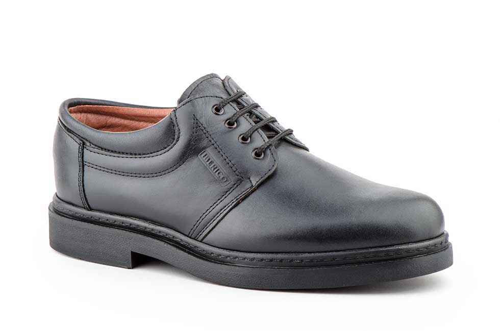 Zapato de piel para hombre modelo 459 negro cómodo y resistente 1 Zapato de piel para hombre modelo 459 negro cómodo y resistente
