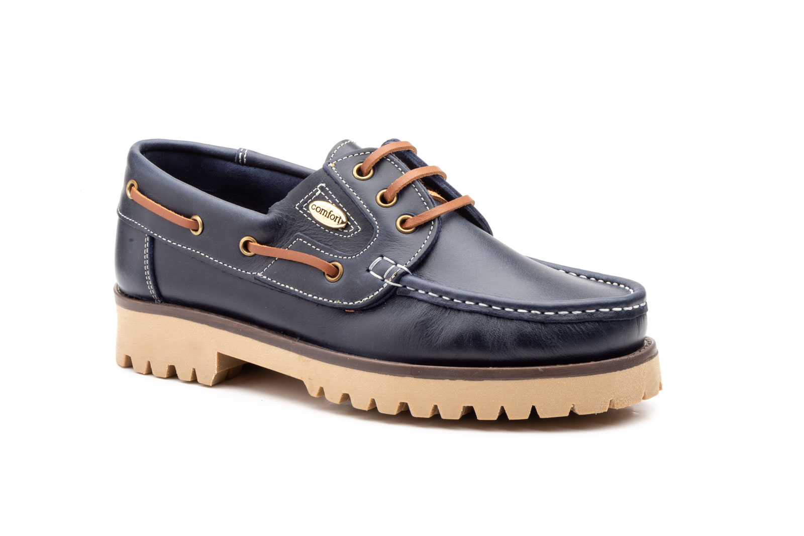 Zapato de piel para hombre modelo 452 marino cómodo y resistente 1 Zapato de piel para hombre modelo 452 marino cómodo y resistente