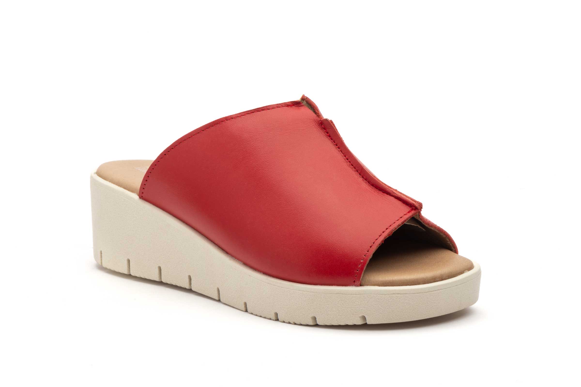 Sandalia de piel para mujer modelo 131 en Rojo cómoda y transpirable 1 sandalia piel mujer modelo 131