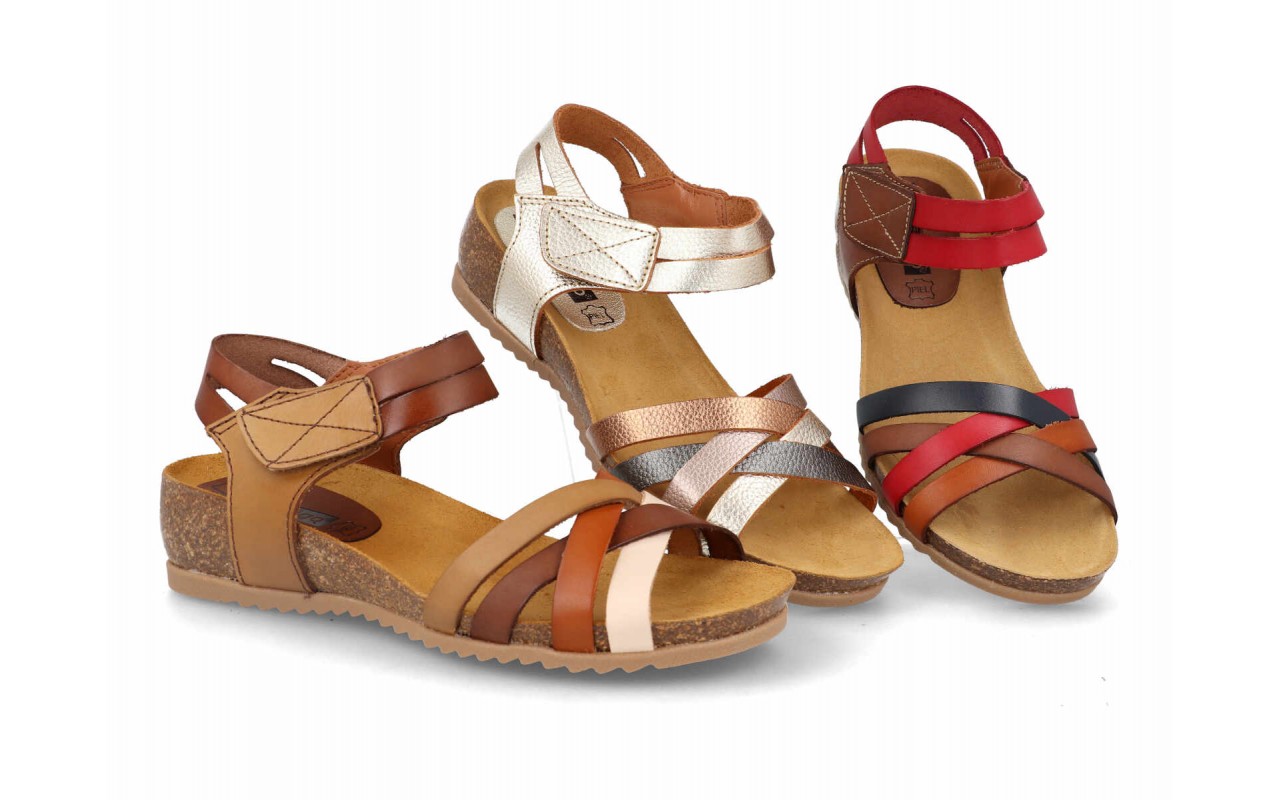 Sandalia de piel cómoda para mujer modelo 2776 con cuña bio – Fabricada en España 1 sandalia de piel cómoda mujer modelo 2776