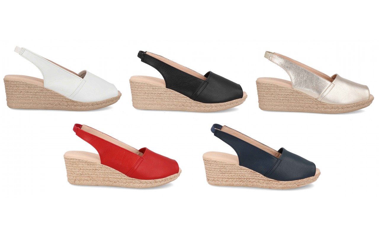 Modelo 300 – Sandalia de cuña en piel para mujer con planta de gel fabricada en España 1 Modelo 300 sandalia cuña piel mujer