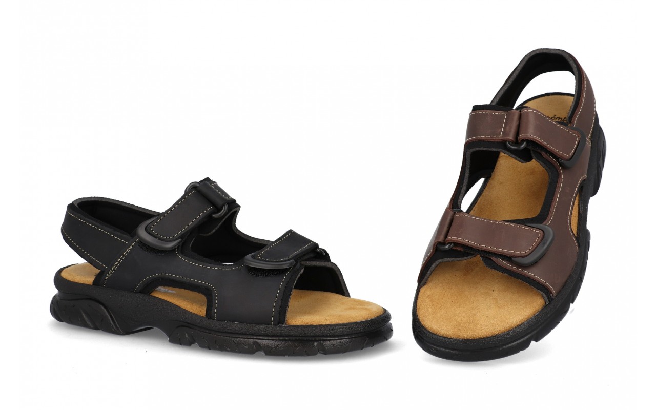 Sandalia caballero piel modelo 44 cómoda con ajuste velcro fabricada en España 1 sandalia caballero piel modelo 44