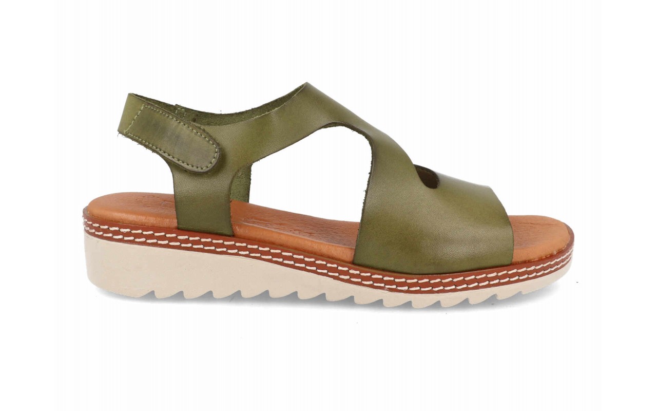 Sandalia de piel cómoda para mujer modelo 866 con cuña baja y planta de gel – Fabricada en España 5 Sandalia de piel cómoda para mujer modelo 866 con cuña baja y planta de gel – Fabricada en España - Image 5